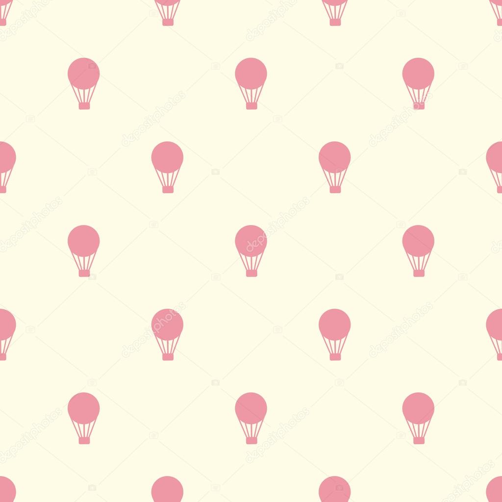 Seamless Background with hot air balloons retro.