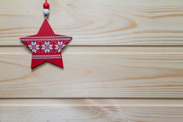 Fond en bois de Noël décoré d'un jouet . — Photo