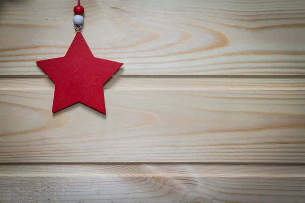 Різдвяний дерев'яний фон прикрашений іграшкою . — стокове фото