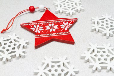 Kurdele ile Noel ahşap süsler oyuncak .