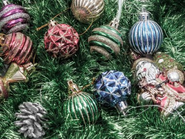 kürk-ağaç ve oyuncaklar ile tatil dekorasyon