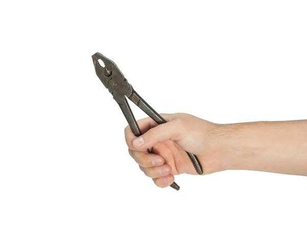 Hand holding  pliers — Stock Photo, Image