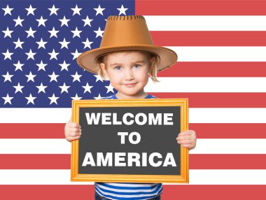 Amerika'ya hoş geldiniz metni. 