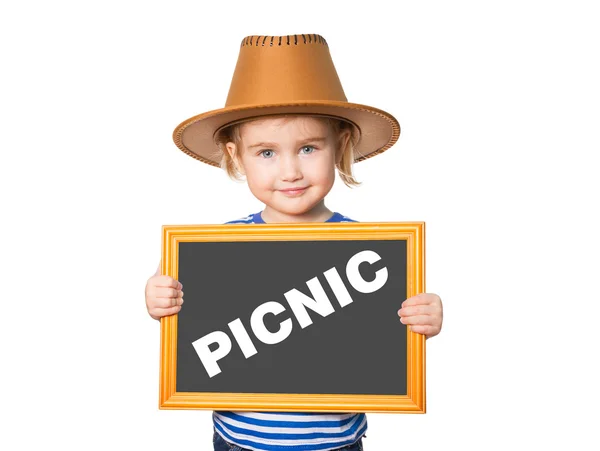 Blackboard. Text PICNIC. — Stock Photo, Image