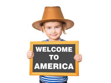 Amerika'ya hoş geldiniz metni.