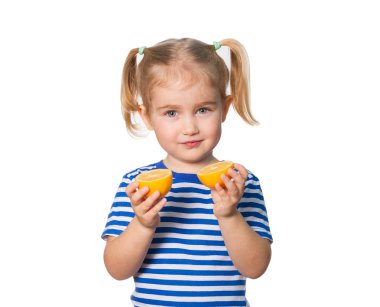 Küçük kız limon tutar