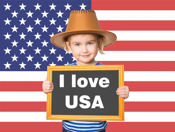 Texto que eu amo EUA . — Fotografia de Stock