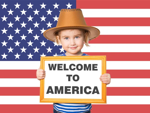 Texto bem-vindo à América . — Fotografia de Stock
