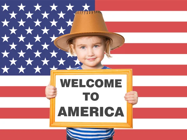 Amerika'ya hoş geldiniz metni. 
