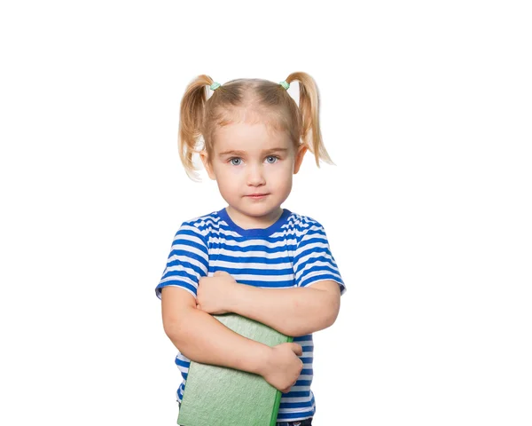 Menina engraçada com livros . — Fotografia de Stock