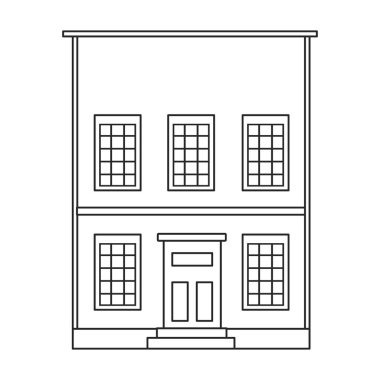 Vahşi batı binası vektör simgesi. Dış hat vektör simgesi beyaz arka planda izole edilmiş. Vahşi batı binası..