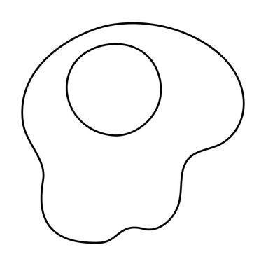 Kızarmış yumurta vektör simgesi. Taslak vektör simgesi beyaz arka planda izole edilmiş..