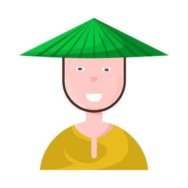 Vietnam ve portre sembollerinin izole edilmiş bir nesnesi. Vietnam ve kostüm stok vektörü illüstrasyonu koleksiyonu.