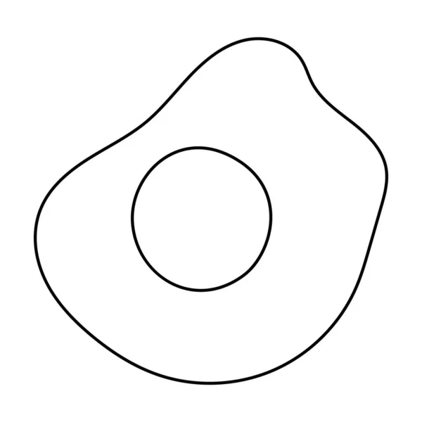 Oeuf frit vecteur icon.outline icône vectorielle isolé sur fond blanc oeuf frit. — Image vectorielle