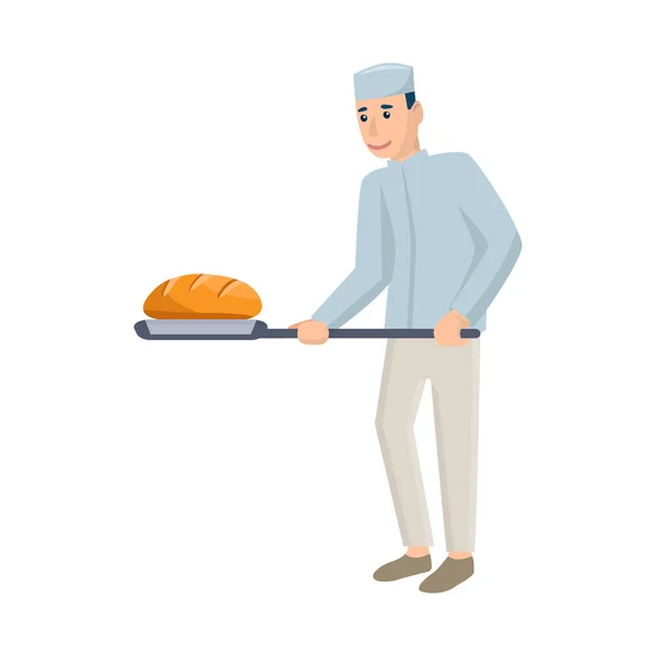 Изолированный объект пекаря и икона лопатки. Коллекция векторных иллюстраций булочника и хлеба. — стоковый вектор