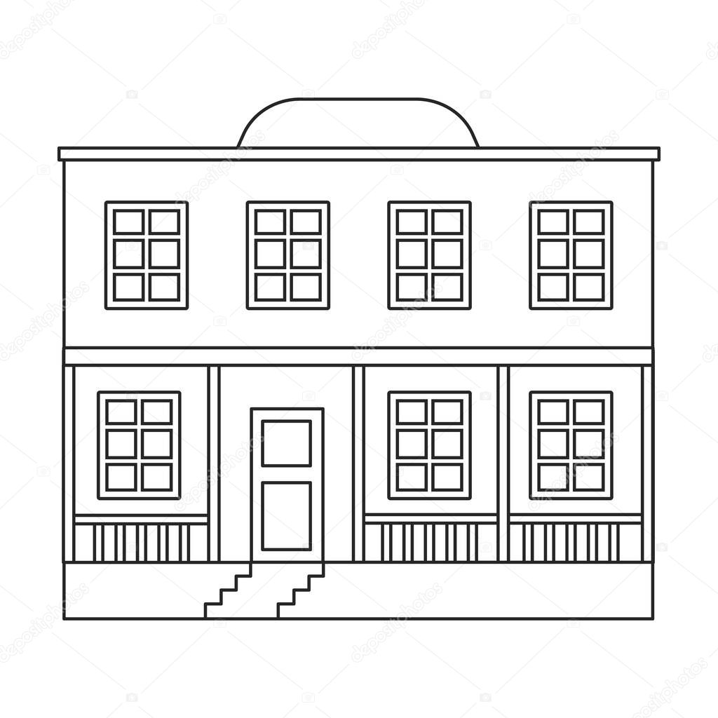 Wild west building vector icon.outline vector icon isolated on white background wild west building.