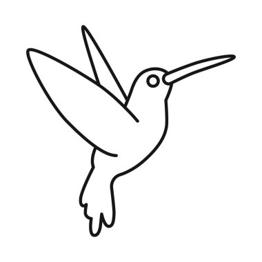 Sinekkuşu ve kuş ikonunun vektör çizimi. Sinek kuşu koleksiyonu ve ağ için uçan stok sembolü.