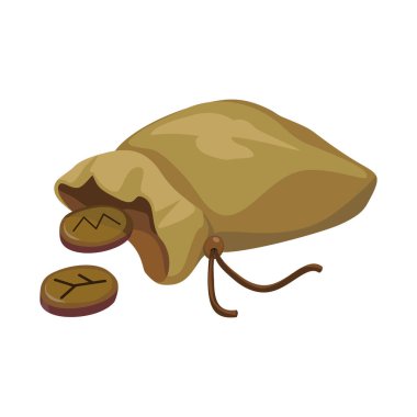 Ayrı bir çanta ve mühür sembolü. Poşet ve çuval vektör çizelgesinin grafiği.