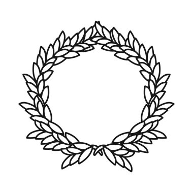 Çelenk ve arpa sembolünün vektör tasarımı. Çelenk koleksiyonu ve altın stok vektör illüstrasyonu.