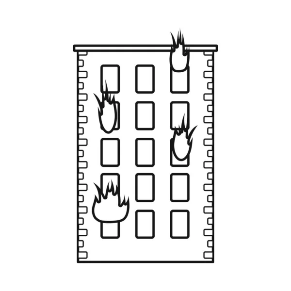 Odizolowany obiekt z logo domu i ognia. Kolekcja domu i wielopiętrowy wektor ilustracji. — Wektor stockowy