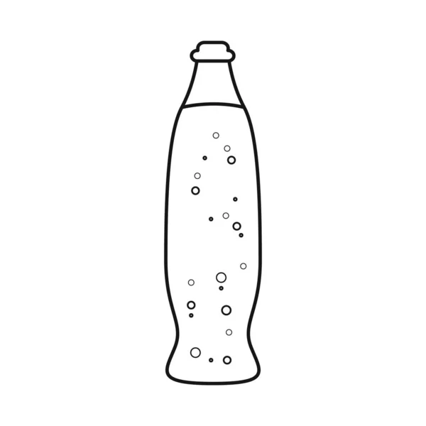 Isolierter Gegenstand des Flaschen- und Limonadenzeichens. Set aus Flasche und rotem Lagersymbol für Web. — Stockvektor