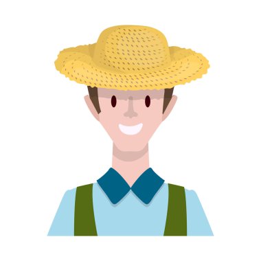 Çiftçi ve insan ikonunun vektör tasarımı. Çiftçi ve insan koleksiyonunda vektör illüstrasyonu.