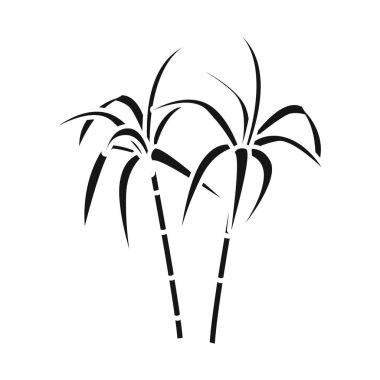 Avuç içi ve baston işaretinin vektör tasarımı. Ağ için palmiye ve bitki sembolü web ögesi.