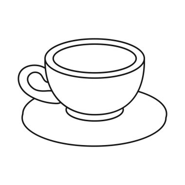 Kahve ve fincan sembolünün vektör tasarımı. Kahve grafiği ve web için sıcak stok sembolü.