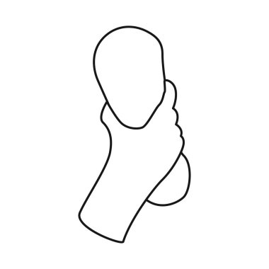 El ve sünger işaretinin vektör çizimi. Ağ için el ve yüzey sembolü koleksiyonu.