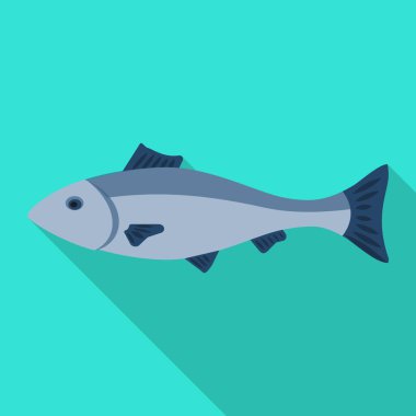 Deniz balığı vektör simgesi. Düz vektör simgesi beyaz arkaplan deniz balığında izole edildi.