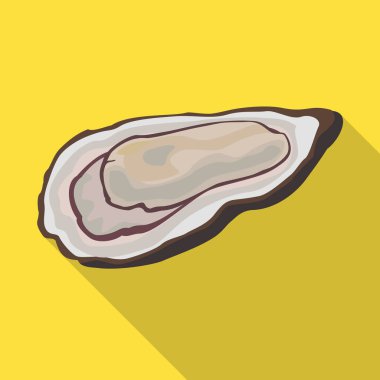 İstiridye vektör simgesi. Düz vektör simgesi beyaz arkaplan istiridyesinde izole edildi.