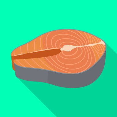 Parça balık vektör simgesi. Düz vektör simgesi beyaz arkaplan parçasında izole edildi.