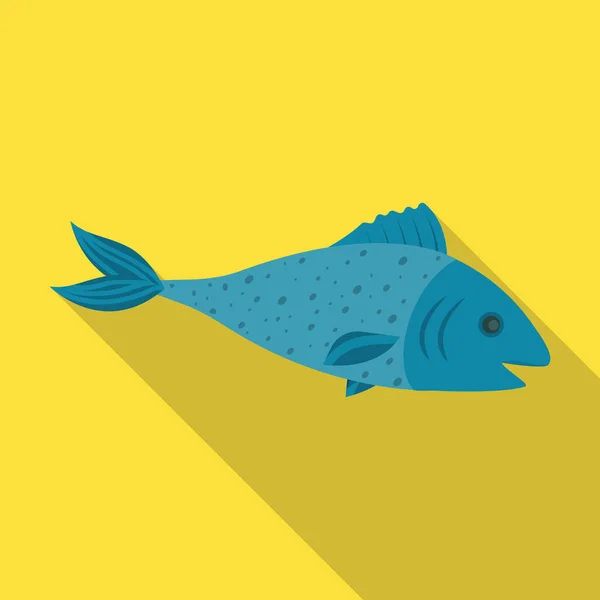 Sea fish vector icon.Flat vector icon isolated on white backsea fish. — 스톡 벡터