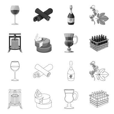 Çiftlik ve üzüm bağı ikonunun vektör tasarımı. Çiftlik ve ürün stok vektör çizimi.