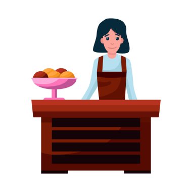 Masa ve pasta tabelalarının vektör tasarımı. Tablo ve kadın stok vektör illüstrasyonu koleksiyonu.