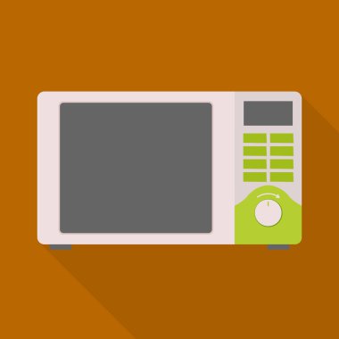 Mikrodalga ve fırın logosu izole edilmiş. Mikrodalga fırın ve fırın vektör çizelgesinin grafiği.