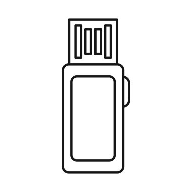 usb ve hafıza simgesinin vektör illüstrasyonu. Web için usb ve pc stok sembolünün grafiği.