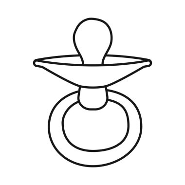 Emzik ve plastik sembolün izole edilmiş nesnesi. Web için emzik ve pembe stok sembolünün grafiği.