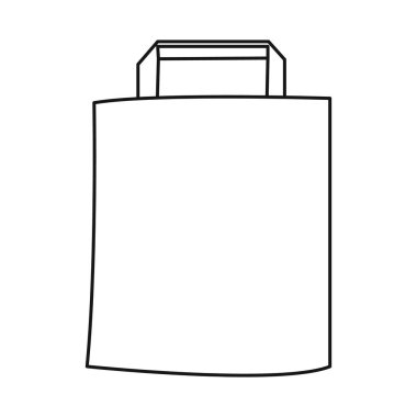 Ayrı bir çanta ve kağıt simgesi. Web çanta ögesi ve web için minimarket hisse senedi sembolü.