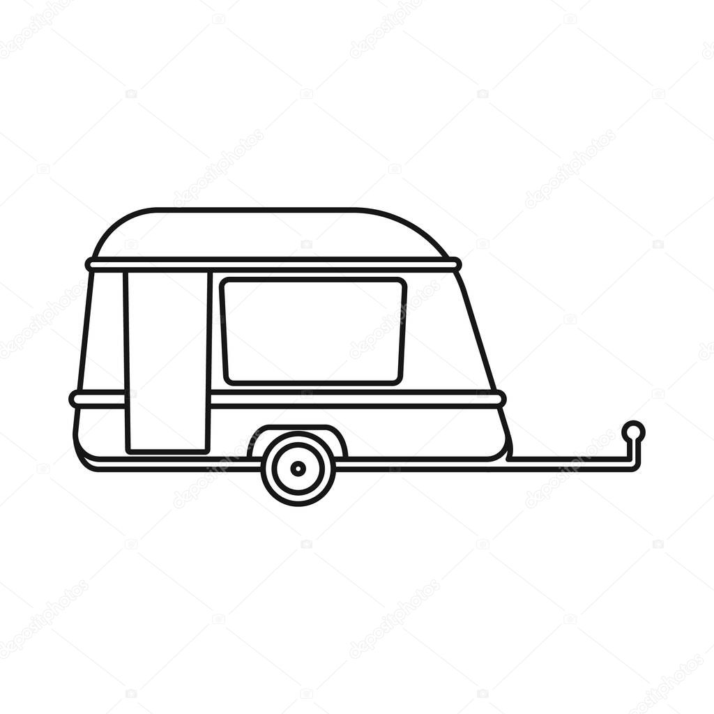 Isolated object of trailer and vintage symbol. Web element of trailer and van vector icon for stock.