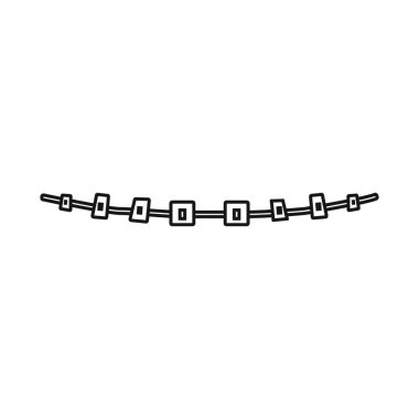 Parantez ve parantez logosundan izole bir nesne. Ağ için parantez ve metal stok sembolü web ögesi.