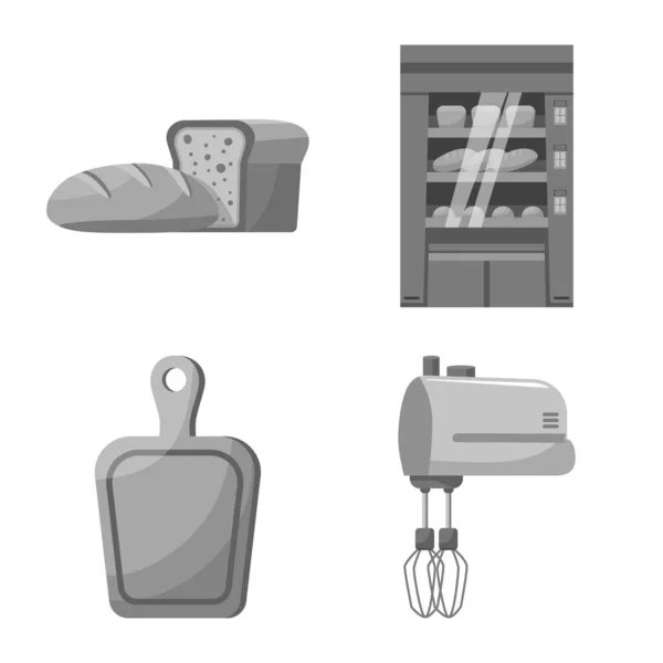 Isolerat föremål av bageri och naturlig ikon. Uppsättning bageri och ekologisk vektor ikon för lager. — Stock vektor