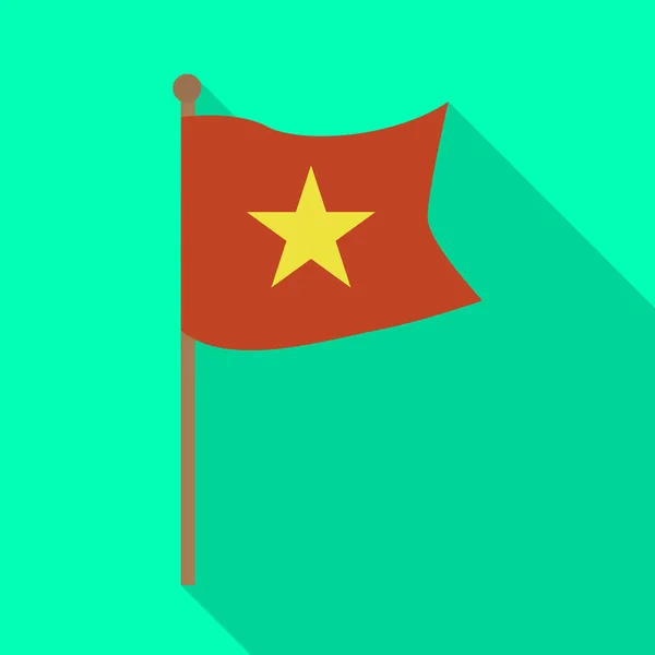 İzole edilmiş bayrak ve kırmızı sembol. Bayrak ve Vietnam hisse senedi temsili koleksiyonu. — Stok Vektör