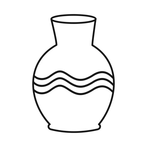 Progettazione vettoriale di vaso e segno di argilla. Grafica di vaso e ceramica stock vettoriale illustrazione. — Vettoriale Stock