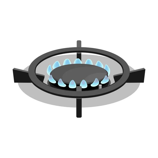 Stove burner vector cartoon icon. Vector illustration burning gas on white background. Isolated cartoon illustration icon of gas stove. — Stock Vector