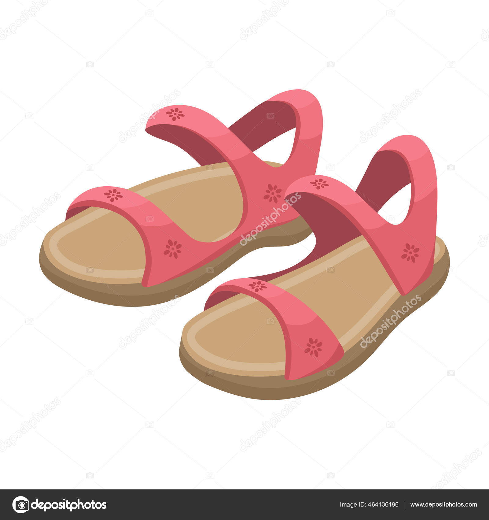 サンダルベクトル漫画のアイコン 白い背景にベクトルイラストのフリップフロップ サンダルの隔離された漫画のイラストアイコン ストックベクター C Magicleaf
