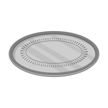 Yemek vektör çizgi film ikonu için tepsi. Beyaz arka planda yiyecek için vektör illüstrasyon tepsisi. Kurtuluşun izole çizgi film illüstrasyon simgesi.