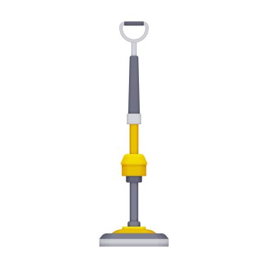 Elektrik süpürgesi vektör karikatür simgesi. Beyaz arka planda vektör illüstrasyon elektrikli süpürge. Temizleyicinin izole edilmiş çizgi film resimleme simgesi.