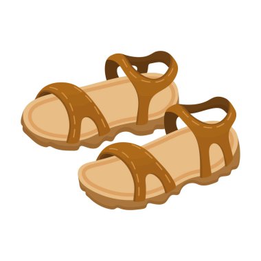 Sandal vektör karikatür simgesi. Beyaz arka planda vektör illüstrasyon fiskesi. Ayrı karikatür resimli sandalet ikonu.