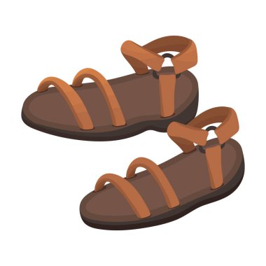 Sandal vektör karikatür simgesi. Beyaz arka planda vektör illüstrasyon fiskesi. Ayrı karikatür resimli sandalet ikonu.